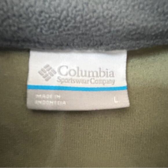 Columbia Green & Black Half-Zip Fleece Pullover Long Sleeve Mens L Activewear - Picture 3 of 6